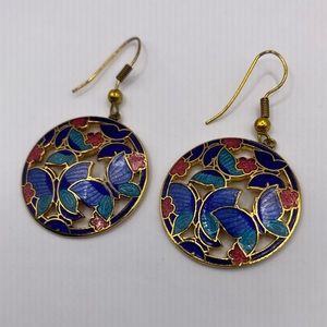 Gold Toned Butterfly Cut Out Earrings